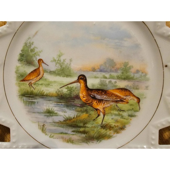 Vintage Open Lace Made in Germany Mid Century Plate Bird Snipe - Picture 2 of 5